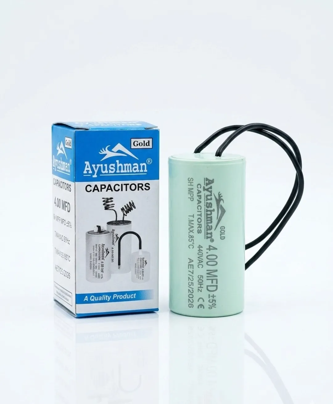 4.00MFD CAPACITOR ROUND WIRE FOR CELLING FAN-AYUSHMAN & AYUSHMAN GOLD