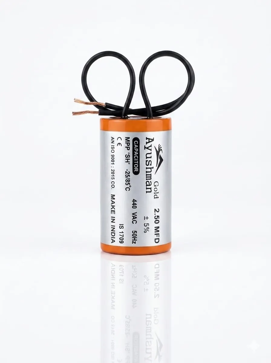 2.50MFD OIL TYPE CAPACITOR FOR FAN - AYUSHMAN GOLD