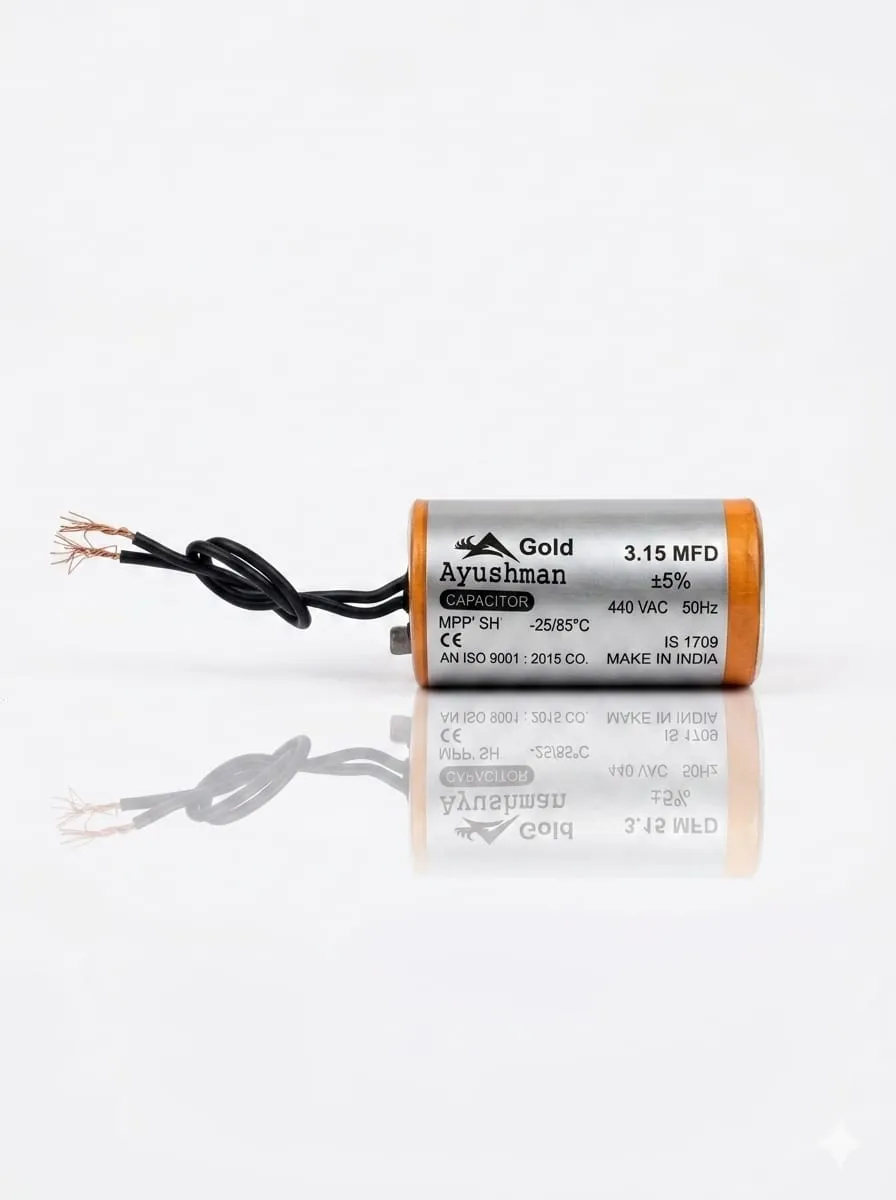 3.15MFD OIL TYPE CAPACITOR FOR FAN - AYUSHMAN GOLD
