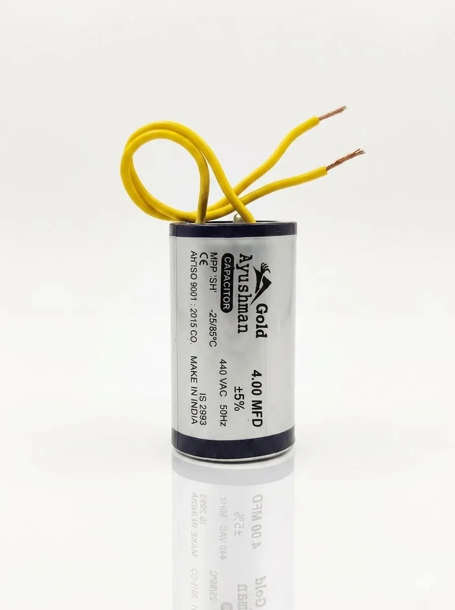 4.00MFD OIL TYPE CAPACITOR FOR FAN - AYUSHMAN GOLD