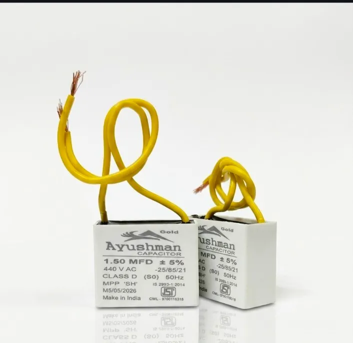 1.50 MFD SQUARE WIRE TYPE CAPACITOR FOR WALL FAN -AYUSHMAN & AYUSHMAN GOLD